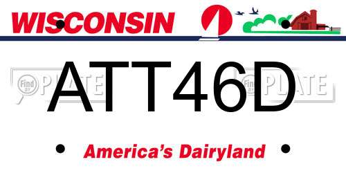 ATT46D Wisconsin License Plate