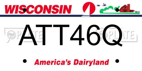 ATT46Q Wisconsin License Plate