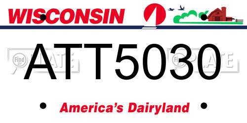 ATT5030 Wisconsin License Plate