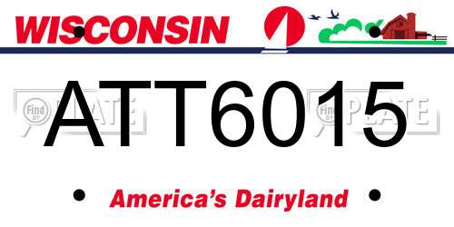 ATT6015 Wisconsin License Plate