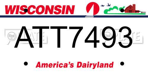 ATT7493 Wisconsin License Plate