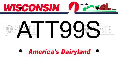 ATT99S Wisconsin License Plate