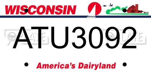 ATU3092 Wisconsin License Plate