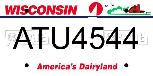 ATU4544 Wisconsin License Plate