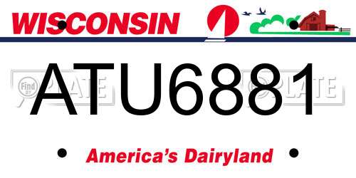ATU6881 Wisconsin License Plate