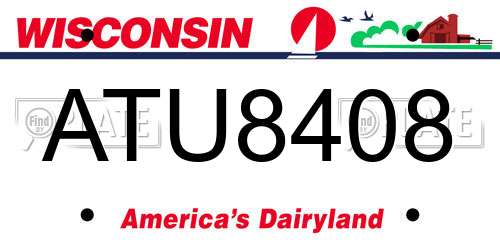 ATU8408 Wisconsin License Plate