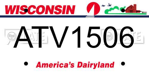 ATV1506 Wisconsin License Plate