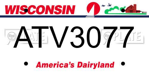 ATV3077 Wisconsin License Plate