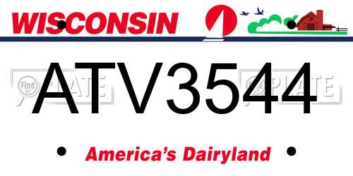 ATV3544 Wisconsin License Plate