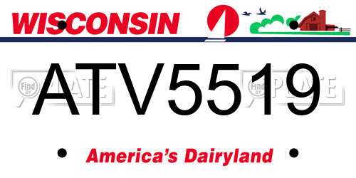 ATV5519 Wisconsin License Plate