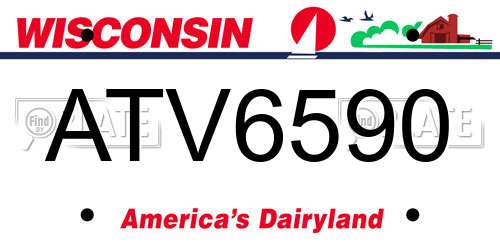ATV6590 Wisconsin License Plate