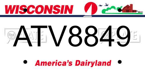 ATV8849 Wisconsin License Plate