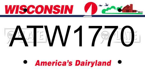 ATW1770 Wisconsin License Plate