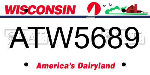 ATW5689 Wisconsin License Plate