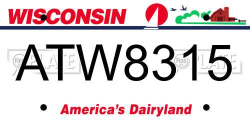 ATW8315 Wisconsin License Plate