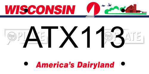 ATX113 Wisconsin License Plate