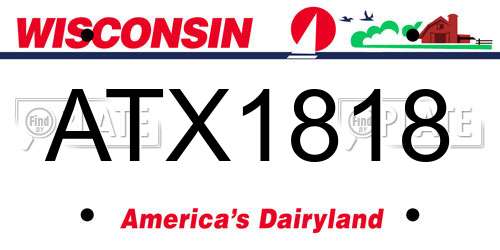 ATX1818 Wisconsin License Plate