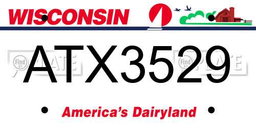 ATX3529 Wisconsin License Plate