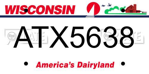 ATX5638 Wisconsin License Plate