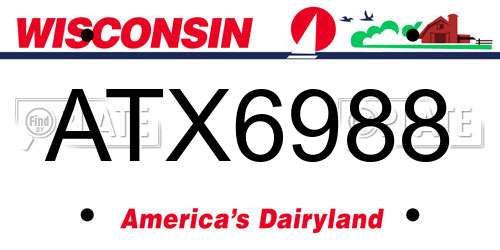 ATX6988 Wisconsin License Plate