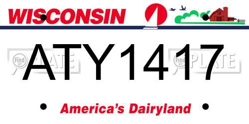 ATY1417 Wisconsin License Plate