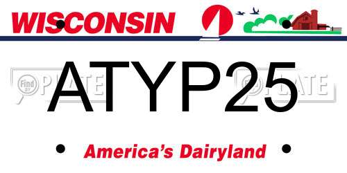 ATYP25 Wisconsin License Plate