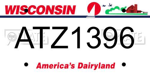 ATZ1396 Wisconsin License Plate
