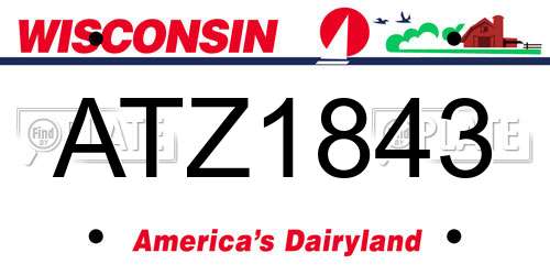 ATZ1843 Wisconsin License Plate