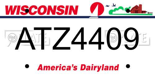 ATZ4409 Wisconsin License Plate