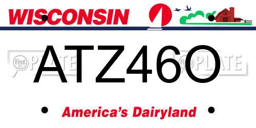 ATZ46O Wisconsin License Plate
