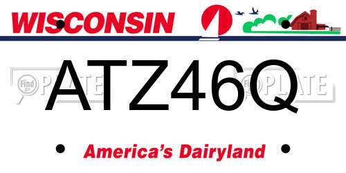 ATZ46Q Wisconsin License Plate