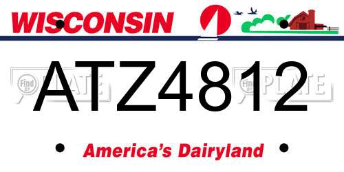ATZ4812 Wisconsin License Plate