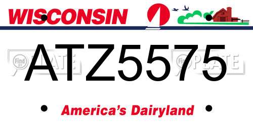 ATZ5575 Wisconsin License Plate