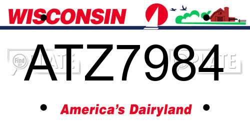 ATZ7984 Wisconsin License Plate