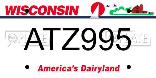 ATZ995 Wisconsin License Plate