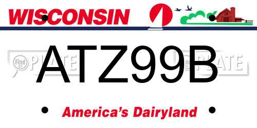 ATZ99B Wisconsin License Plate