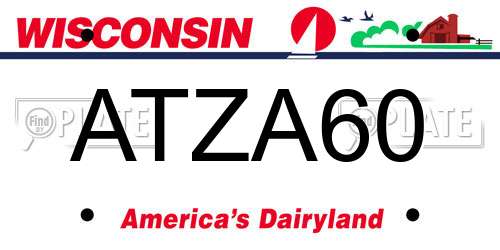 ATZA60 Wisconsin License Plate
