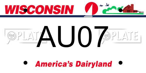 AU07 Wisconsin License Plate