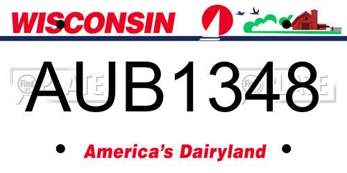 AUB1348 Wisconsin License Plate