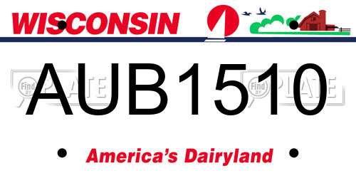 AUB1510 Wisconsin License Plate