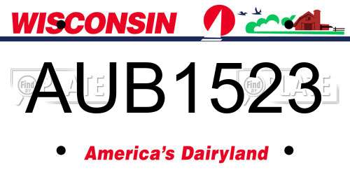 AUB1523 Wisconsin License Plate