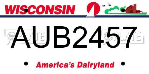 AUB2457 Wisconsin License Plate
