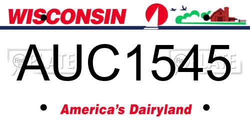AUC1545 Wisconsin License Plate