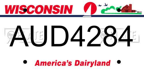 AUD4284 Wisconsin License Plate