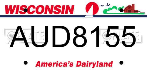 AUD8155 Wisconsin License Plate