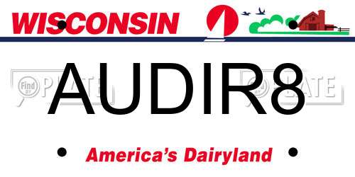 AUDIR8 Wisconsin License Plate