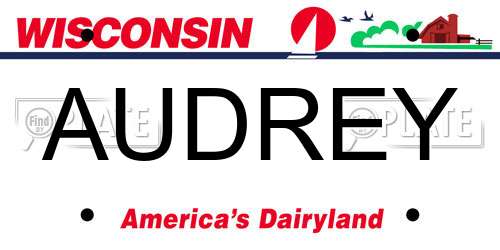 AUDREY Wisconsin License Plate