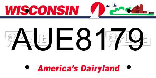 AUE8179 Wisconsin License Plate