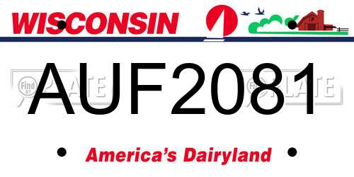 AUF2081 Wisconsin License Plate