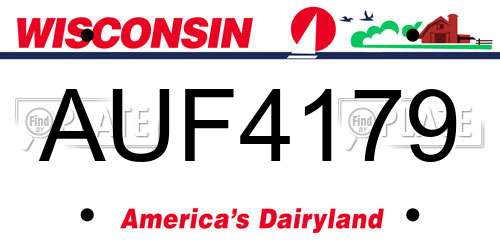 AUF4179 Wisconsin License Plate